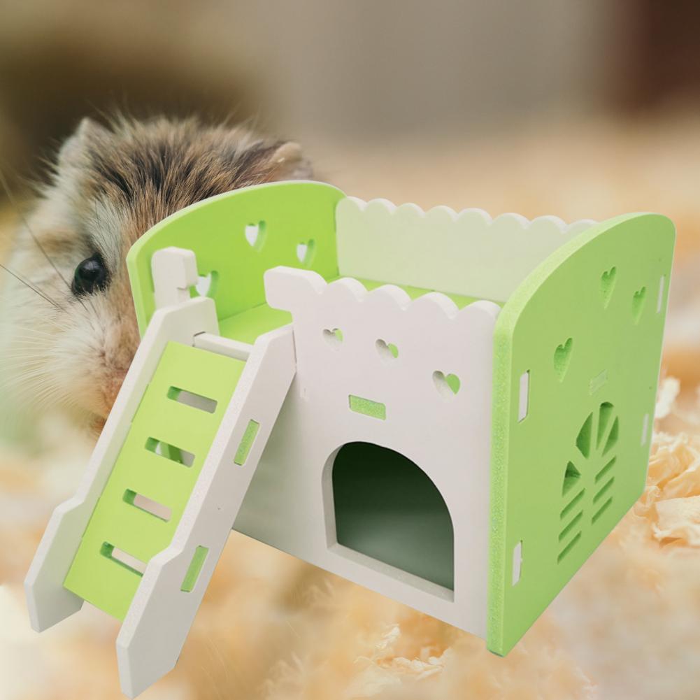 Hamster Villa with Ladder Stable Structure Chinchilla Hut Hamster Golden Bear Rat Villa Balcony