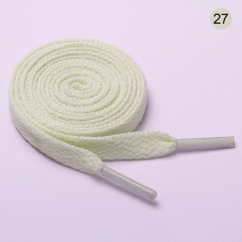 8mm de large de lacets plats lacets de chaussures pour baskets chaussures de Sport 10 couleurs 100cm lacets unisexe femmes hommes: milk white