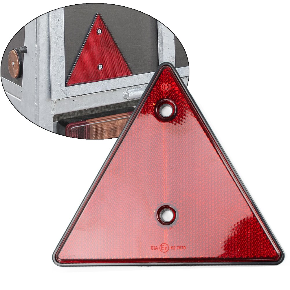 2 x Red Rear Reflectors Triangle Reflective for Gate Posts Safety Reflectors Screw Fit for Trailer Motorcycle Caravan Truck Boat
