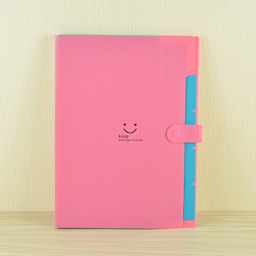 Stationery Student A4 File Folder 5-layer Data Test Paper Bag Multi-function Bill Bag Storage Folder Office Supply: Red