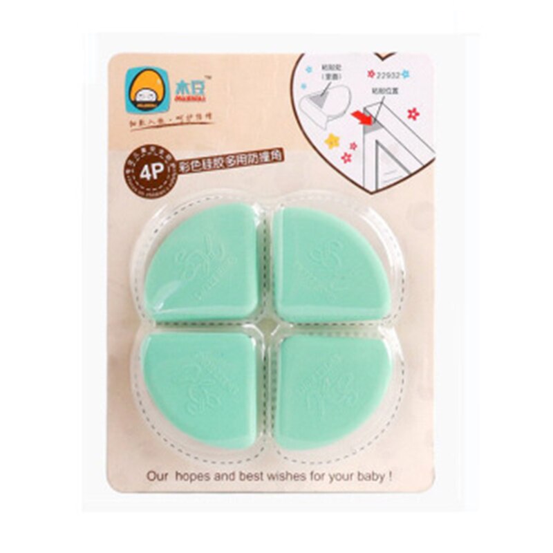 4Pcs/set Baby Safe Corner Protector Soft Silicon Table Desk Corner Guard Children Safety Edge Guards for Baby Kids Protection: 04 Blue 4Pcs