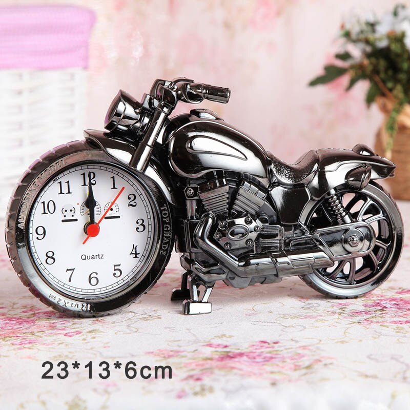 Motorcykel retro vækkeur cykel skrivebord bord ure eksklusive møbler boutique tidsdisplay tilbehør til boligindretning: Motorcykel sort 2