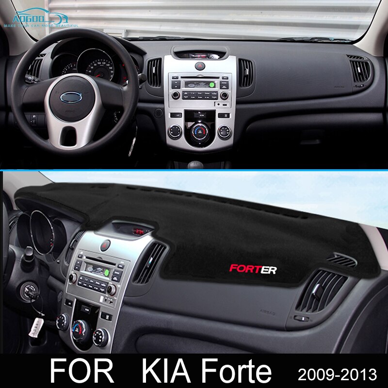For KIA Forte TD Anti-Slip Mat Dashboard Cover Sunshade Dashmat Carpet Accessories Cerato Vivaro Koup: Black