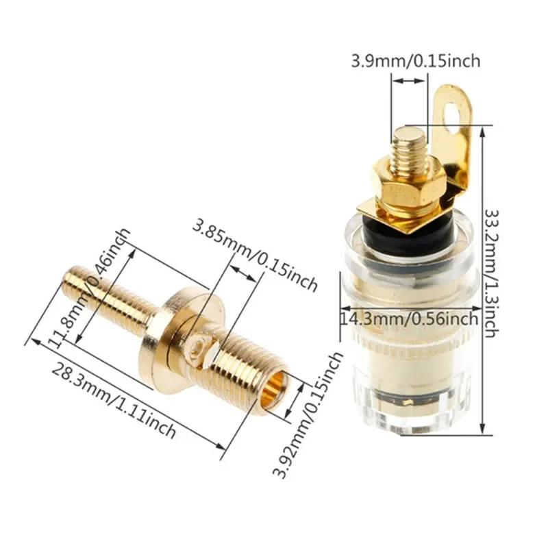 Connecteur de fiche banane, prise Audio, poste de liaison de 4mm pour amplificateur, bornier de haut-parleur, électronique grand public plaquée or