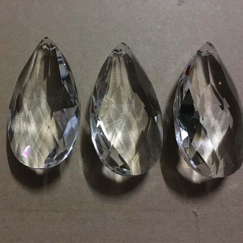 Clear Crystal Drops For Chandelier 38/50/63/76/89mm Glass Crystal Drops Pendant Lamp Hanging Decoration Chandeliers Replacement