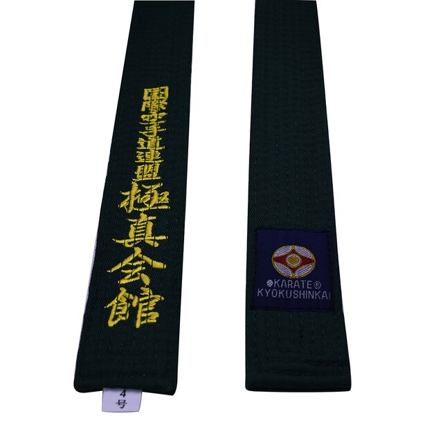 Professionele Kyokushin Kai Karate Riemen Iko Borduren Riemen Oranje Kleur Karate Riem 1 dan Brown Taekwondo Wkf Riemen: Green / 240cm