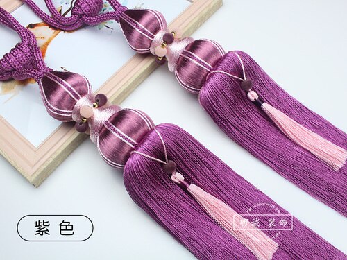 Gordijn Bandage Gordijn Kwastje Eenvoudige Moderne Opslag Gordijn Touw Haak Bandage Lace-Up Trekkoord Decoratieve Ballen: Paars