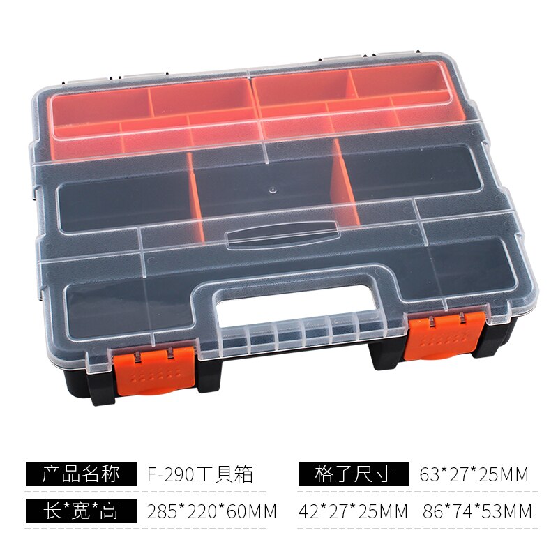 Screw Plastic Tool Case Impact Resistant Suitcase Compact Tool Kit with Storage Case Dividers Boite A Outils Home Repair DK50TB: style 4