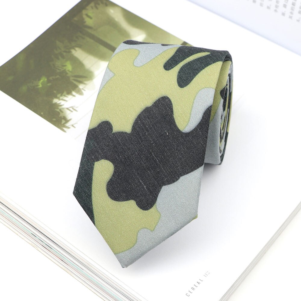 Cravate de Camouflage en coton et Polyester pour homme, nouveauté classique, noir, bleu, vert, militaire, costume de fête de mariage: 6
