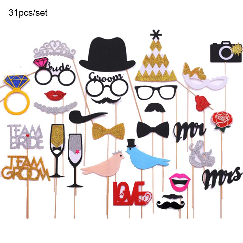 Funny Birthday Photo Booth Props DIY Mr Mrs Wedding Groom Bridal Party DIY Decorations Photobooth Mask Accessories Photo Props: Deep Sapphire