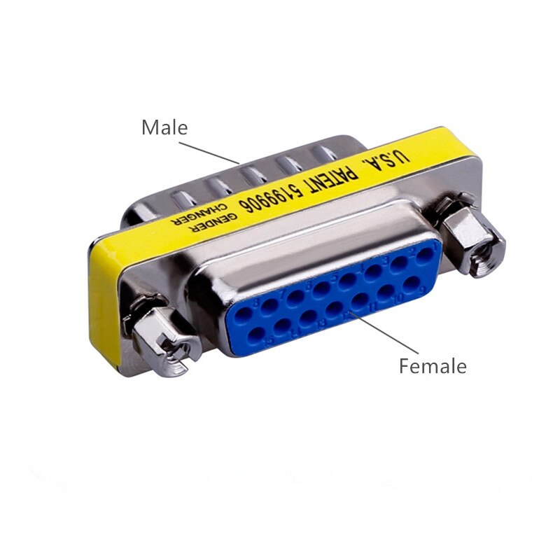 Mini Gender Changer Adapter DB9 DB15 DB25 RS232 Serial Port Com Connector Female/Male: DB15 F to M