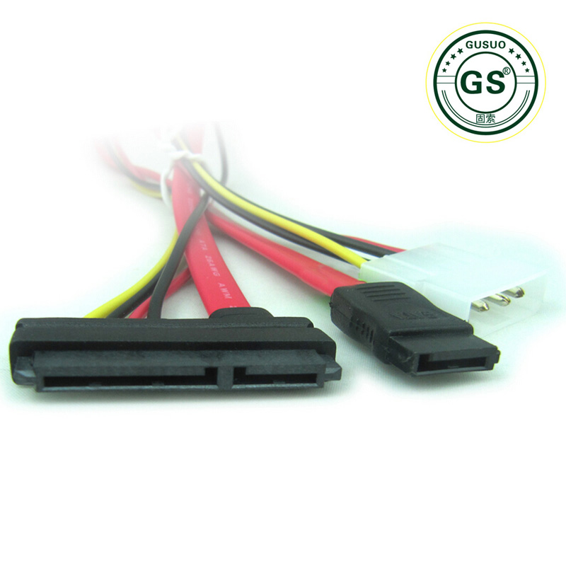 GuSou SATA Data Power Extension 22 P 7 + 15Pin vers 4-Pin IDE Molex Kabel 50 cm