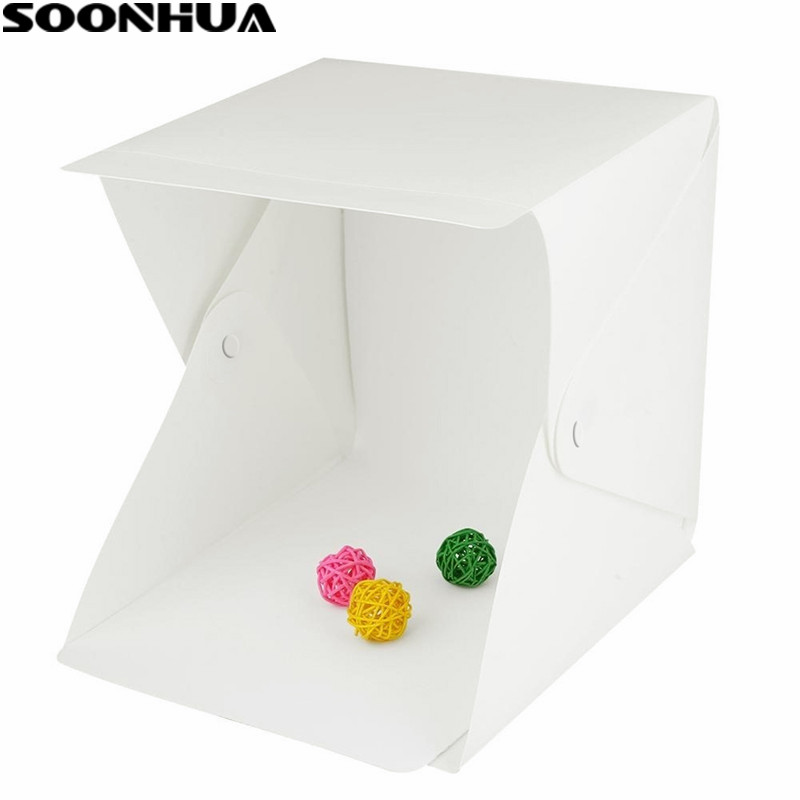 Soonhua softbox de estúdio de fotografia, caixa de iluminação dobrável, kit de tenda softbox com luz led para câmera dslr, frete grátis