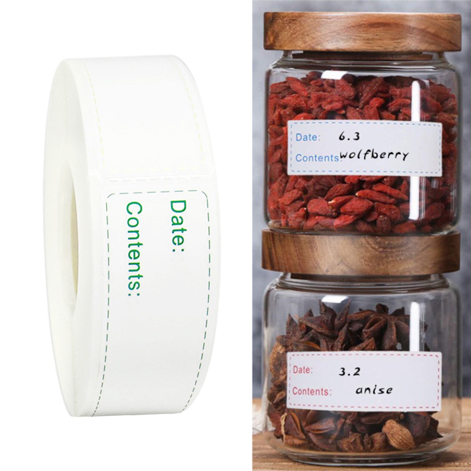 1X3 ''Blank Voedsel Opslag Labels Oplosbare Stickers Herbruikbare Containers Tag: Mixed 150pcs