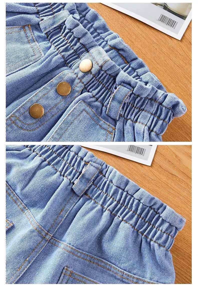 Pantaloni di abbigliamento per bambini estivi 2021 nuovi pantaloncini di jeans abbottonati per bambini