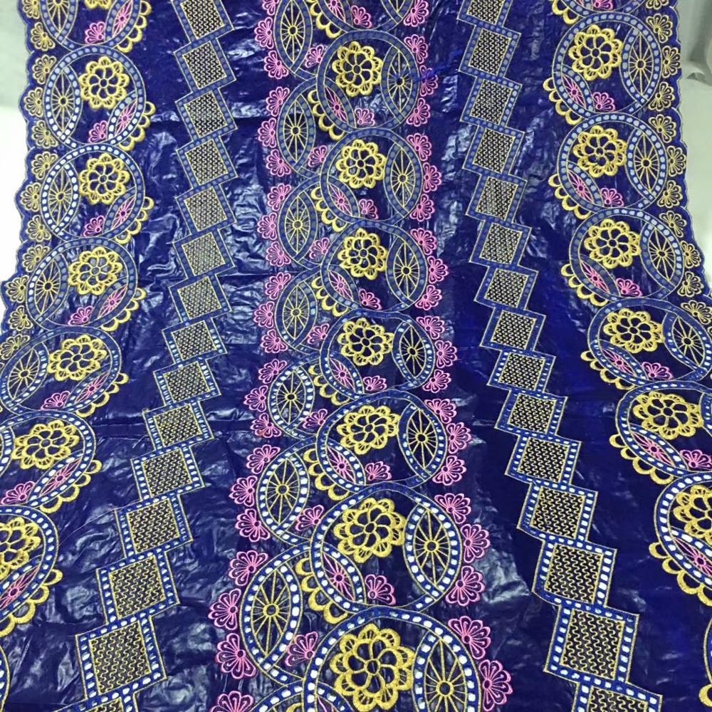 Embroidery African Bazin Riche Fabric Cotton Basin Brode 5Y Perforated Nigerian Brocade Tissu French Woman/Man's Dress Material