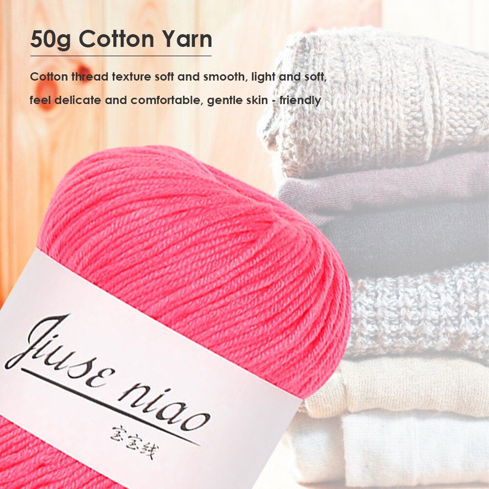 Soft Rival Line Knitting Tape Yarn Thread 50g/roll Cotton Thin Yarn for Crochet Stitching Knitting Soft DIY Baby Thread