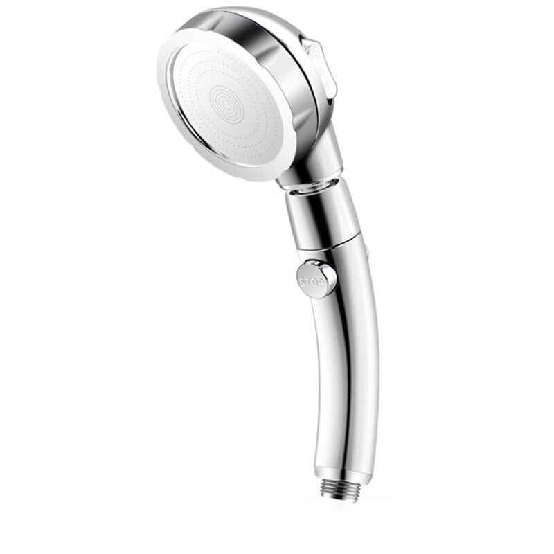 360 Graden Draaibare 3 Modes Douchekop Met Water Controle Knop Hoge Druk Waterbesparende Regen Douche Gieter hoofd: silver
