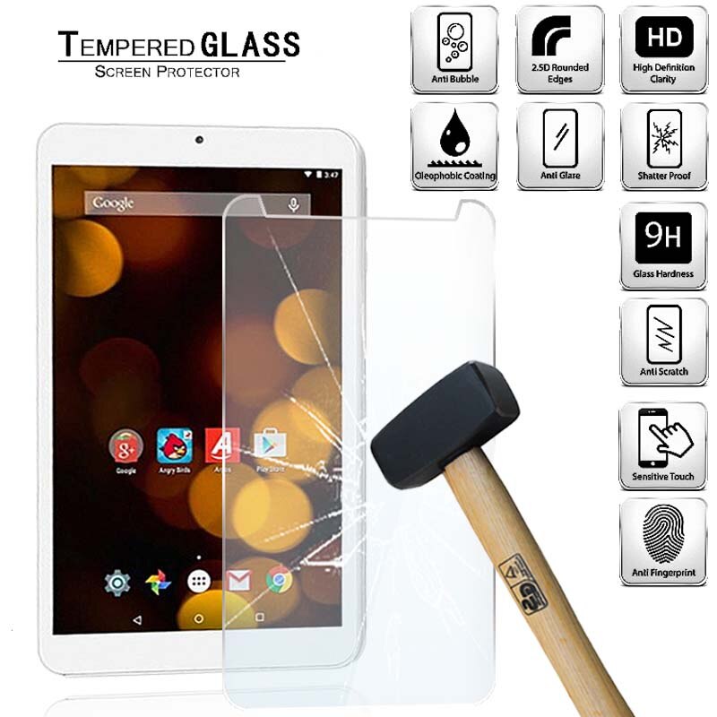 Protecteur d&#39;écran pour tablette, en verre trempé pour Argos Bush Spira B1, 8 pouces, Film trempé Anti-traces de doigts