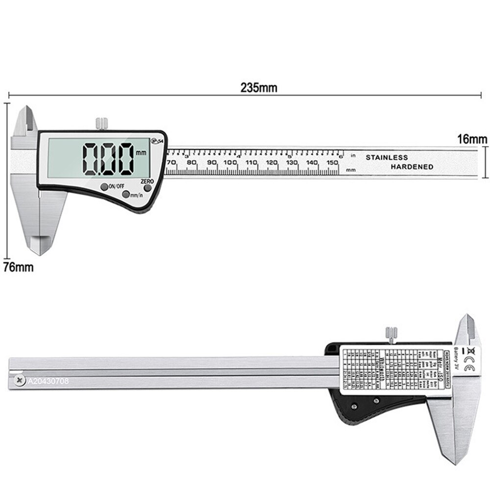 IP54 Extra Large LCD Screen Electronic Digital Caliper High Precision Metal Stainless Steel Vernier Caliper 0-150mm Measure Tool