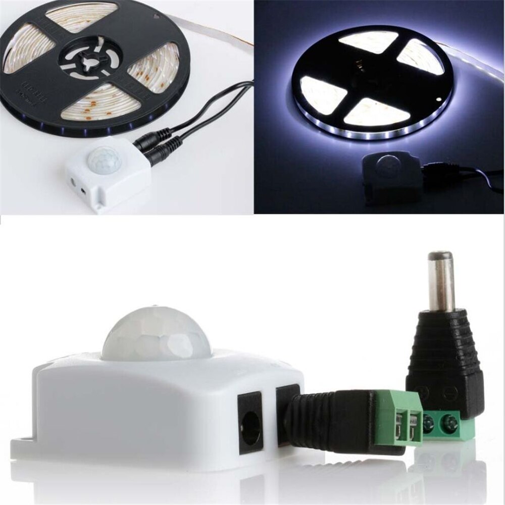 2PCS PIR body sensor detector 5V 24V body induction switch Infrared inductor LED light switch