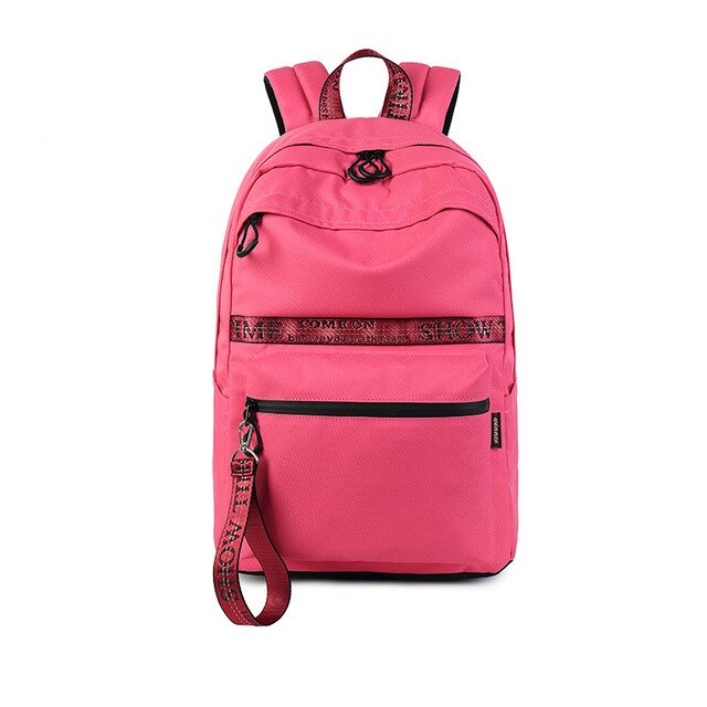 Wasserdicht Frauen Laptop Rucksäcke Große Kapazität Schule Bookbag für Mädchen Bookbag: hot pink