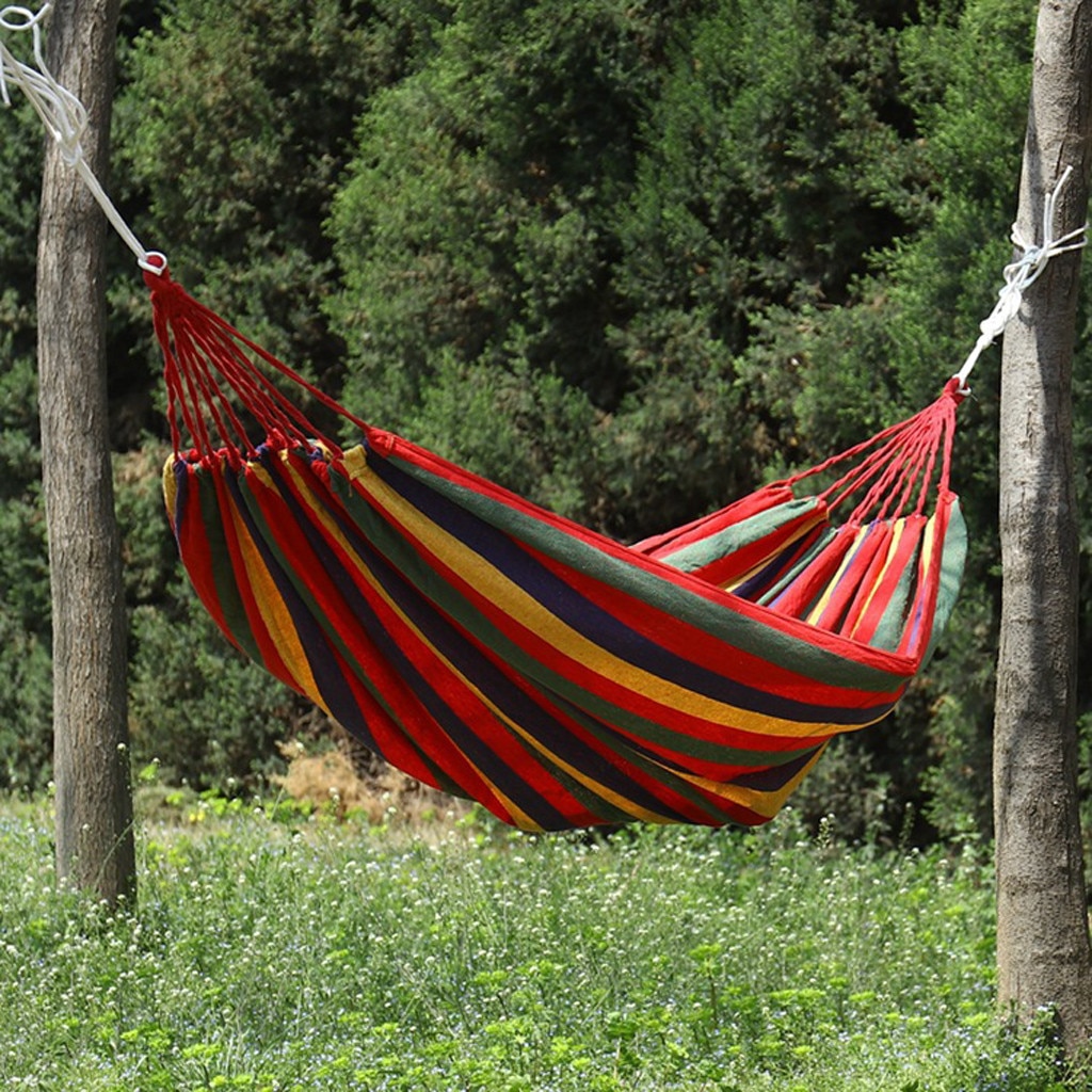 Summer 260X80CM Hanging Chair Comfort Durability Yard Striped Hanging Large Chair Garden Reading Bed Hammock #LR3