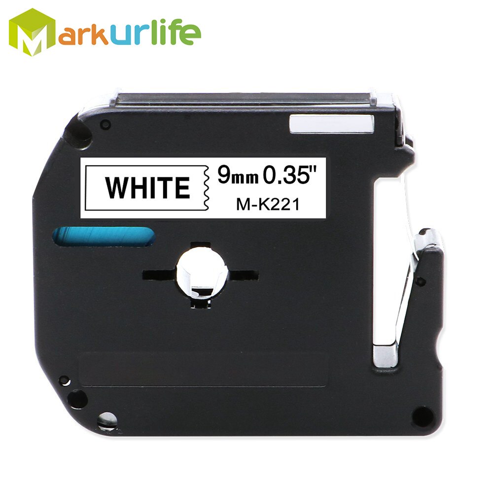 1Pc 9Mm * 8M M-K221 M-K121 M-K621 M-K421 Labeltapes Compatibel Voor Brother P-Touch Label printer Lint M-K221 MK-221 Mk221 MK221: Black on White