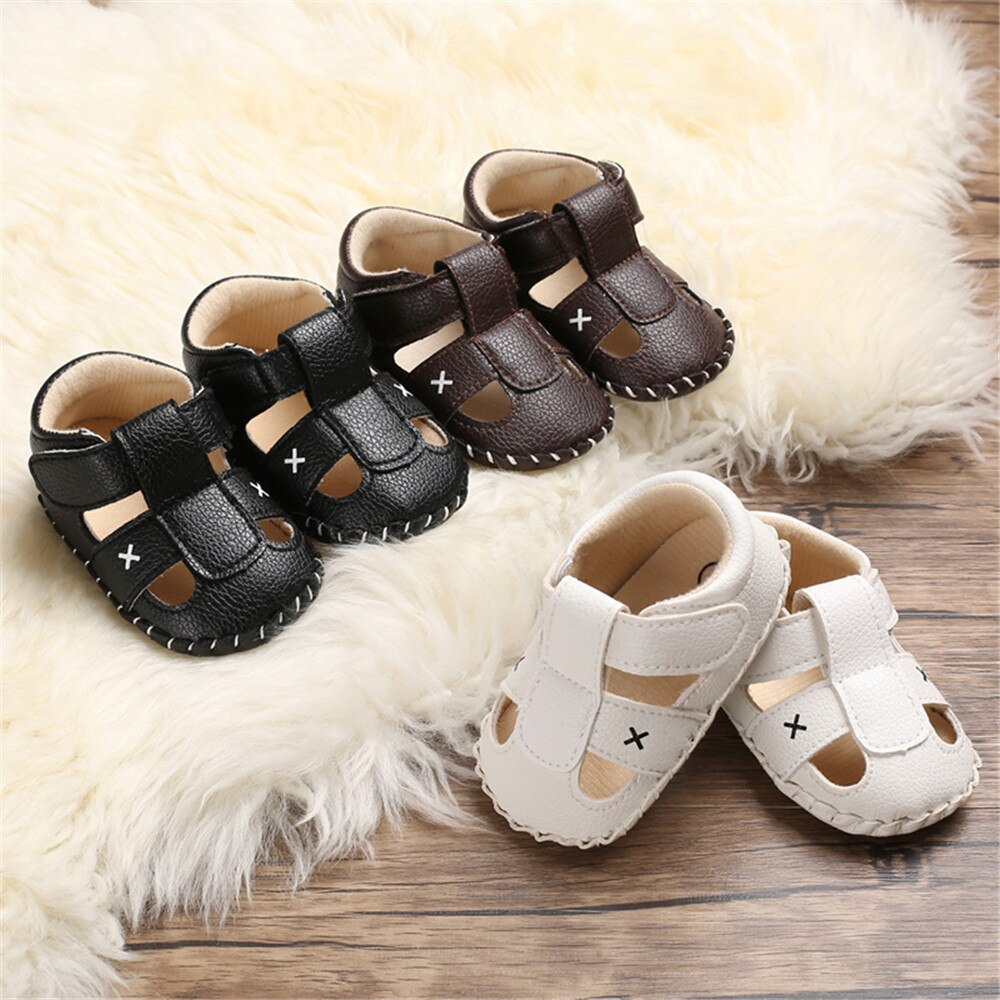 0-12M sandali per neonato estate PU scava fuori scarpe da passeggio traspiranti per bambini calzature piatte con suola morbida antiscivolo