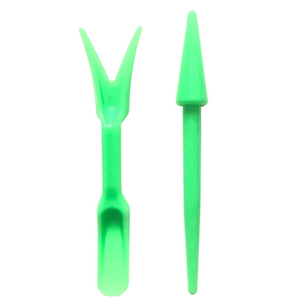 2Pcs Transplanting Device Planter Garden Nursery Plant Seedling Digging Tool: Green