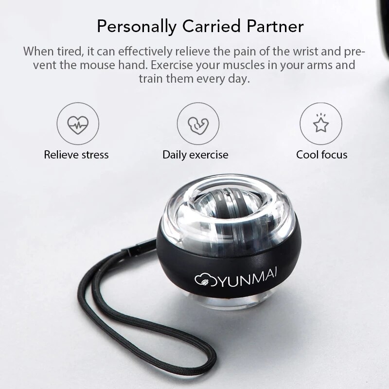 MI Yunmai-Bola LED para la muñeca, Super giroscopio Powerball, giroscopio de arranque automático, entrenador de fuerza de brazo, relajación muscular, equipos de gimnasia