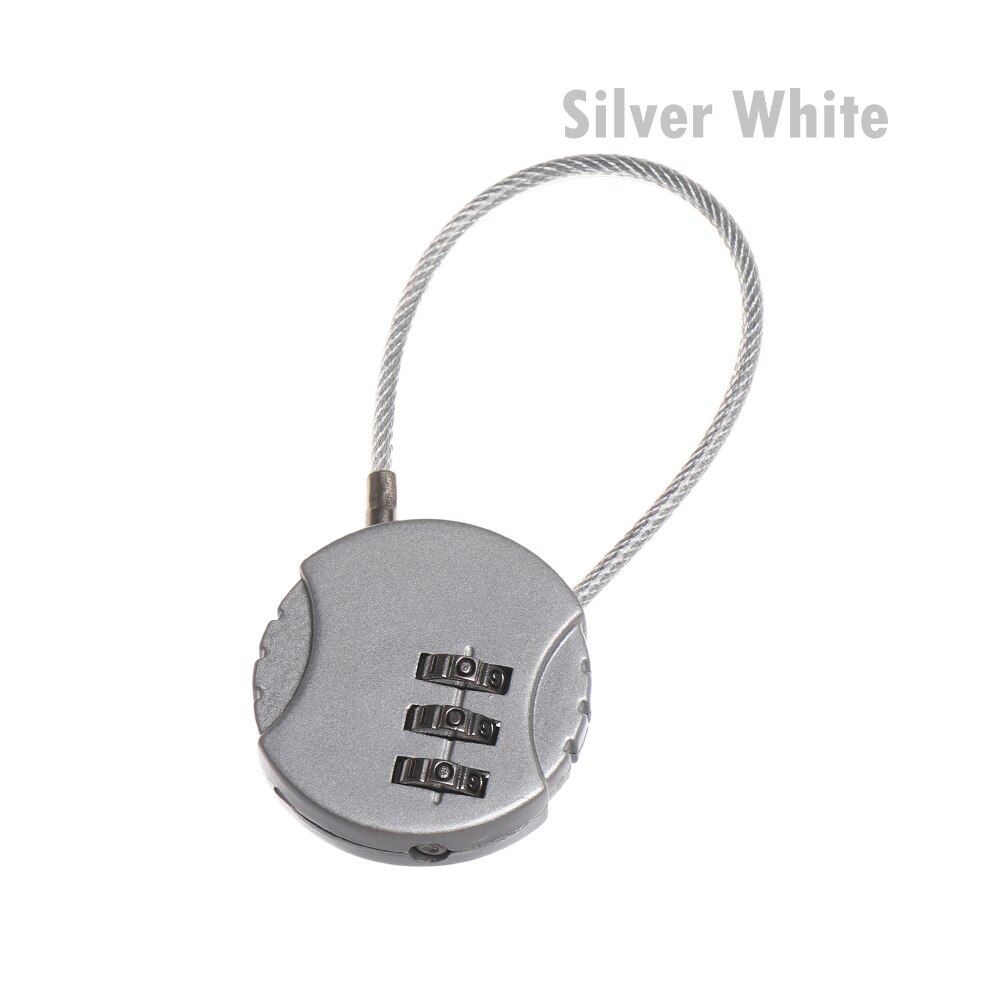 1 Pc 3 Dial Digit Nummer Code Hangslot Mini Mechanische Cijferslot Veiligheid Reizen Koffer Safe Lock Bagage Lock Van gym: Zilver