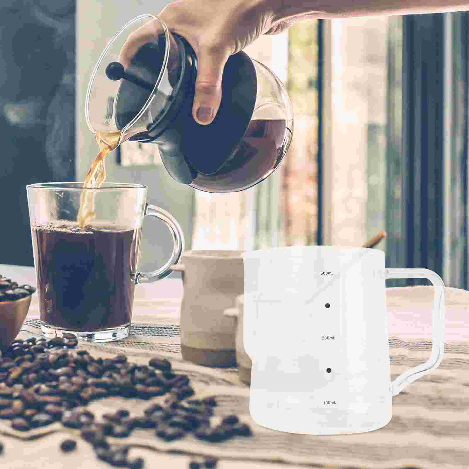 1PC 500ml Measuring Cup Glass Measurement Scales Cup Frothing Cup with Handle
