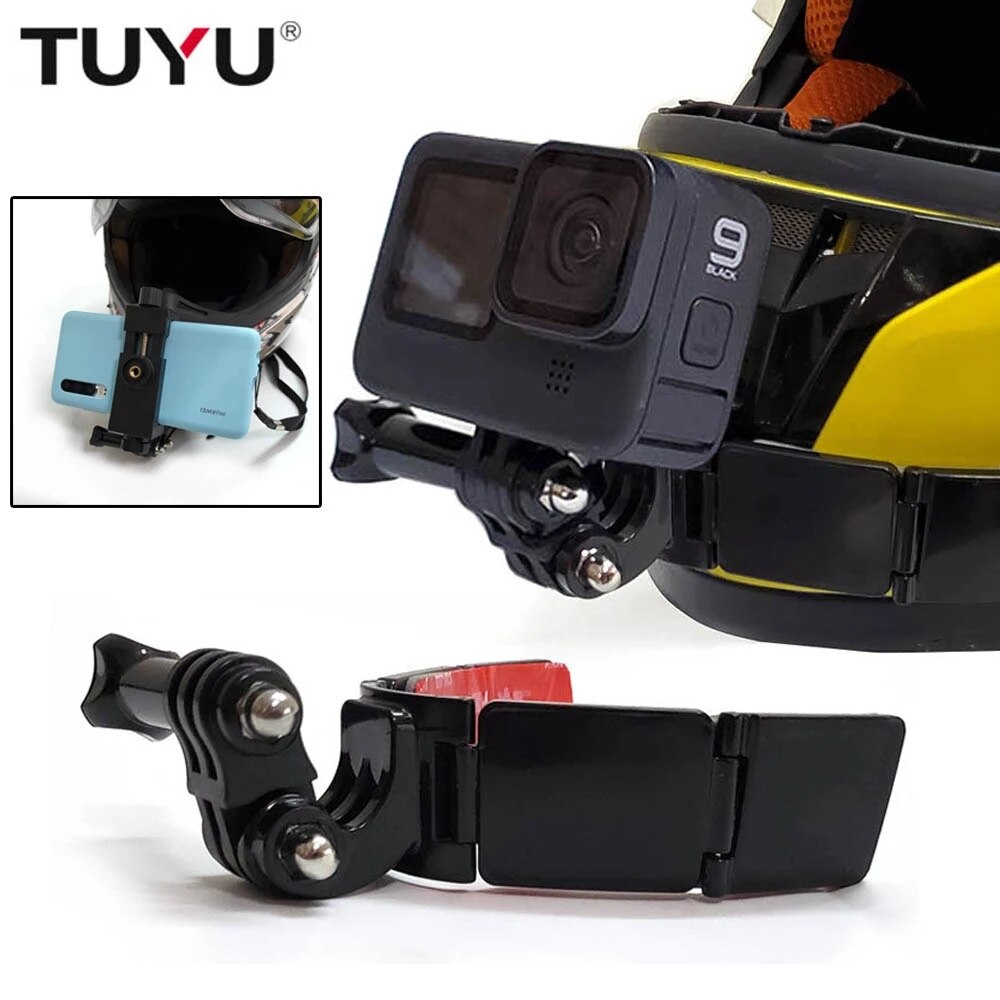 TUYU-soporte de montaje de barbilla para casco de motocicleta, para GoPro Hero 9, 8, 7, 5, SJCAM, SJ4000, DJI, OSMO, Eken, Insta360