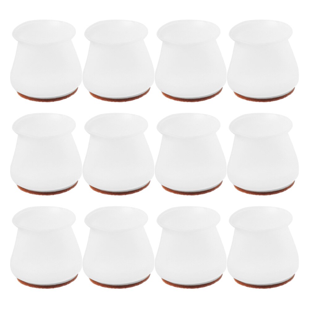 12pcs Table Feet Covers Non-skid Chair Feet Caps Round Shape Chair Foot Pads