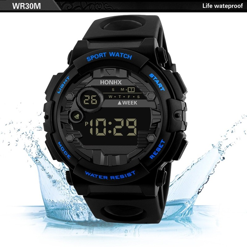HONHX – montre électronique de luxe pour hommes, affichage numérique LED, Date Sport, pour l'extérieur