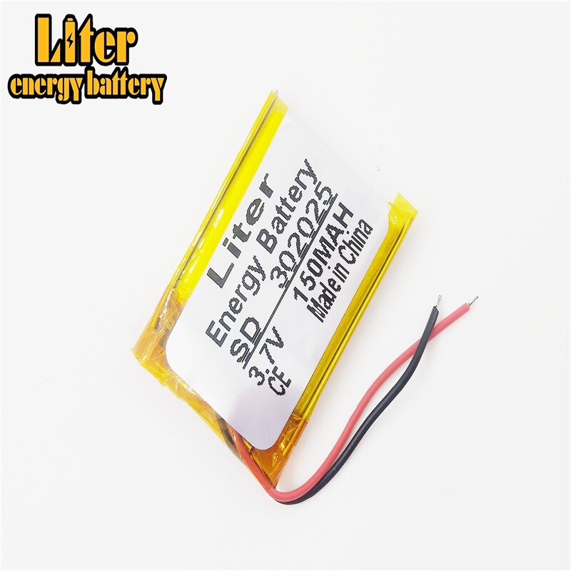 Small 302025 3.7v rechargeable polymer batteries 3.7v 150mah li ion battery for rechargeable Li-Po battery.