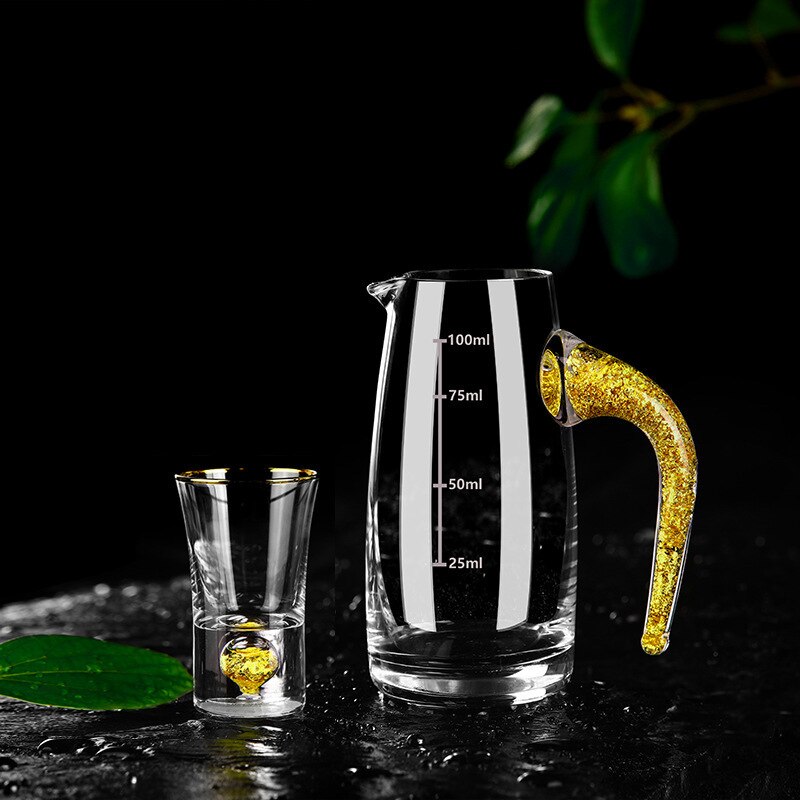 24k gullfolie krystallbrennevin brennevin glassbar høy grad gylden skyld vodka små skudd vinglass kopp vasos de cristal
