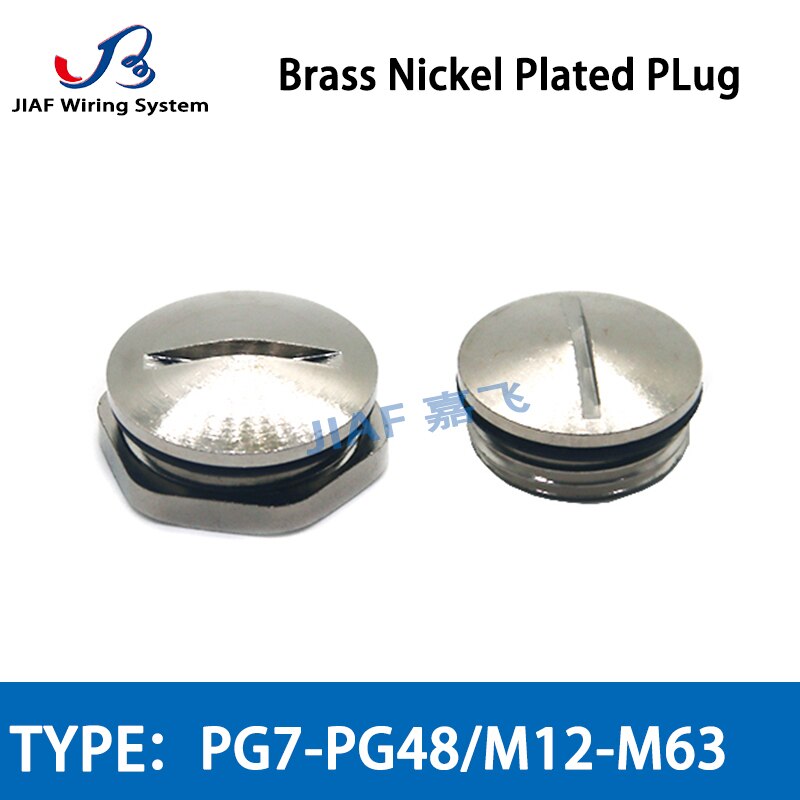 10 stks M12-M63 Metalen Gat Plug IP68 Waterdicht Vernikkeld Messing Schroefgat Cap Met Moer M20 Afsluitdop Stofdichte Plug M22 M18