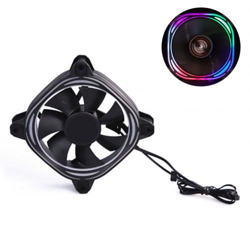 Mute 6 Pin 7 Blades Rgb Led Verlichting Computer Pc Case Cooling Fan Heatsink Koeler: Magic Color