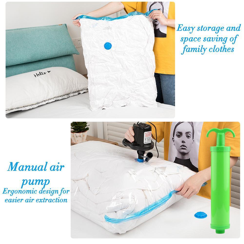 Vacuum Bag Storage Organizer Transparent Border Compressed Saving travel Bags Space Organizador Seal Foldable Extra Lar Z0Q2