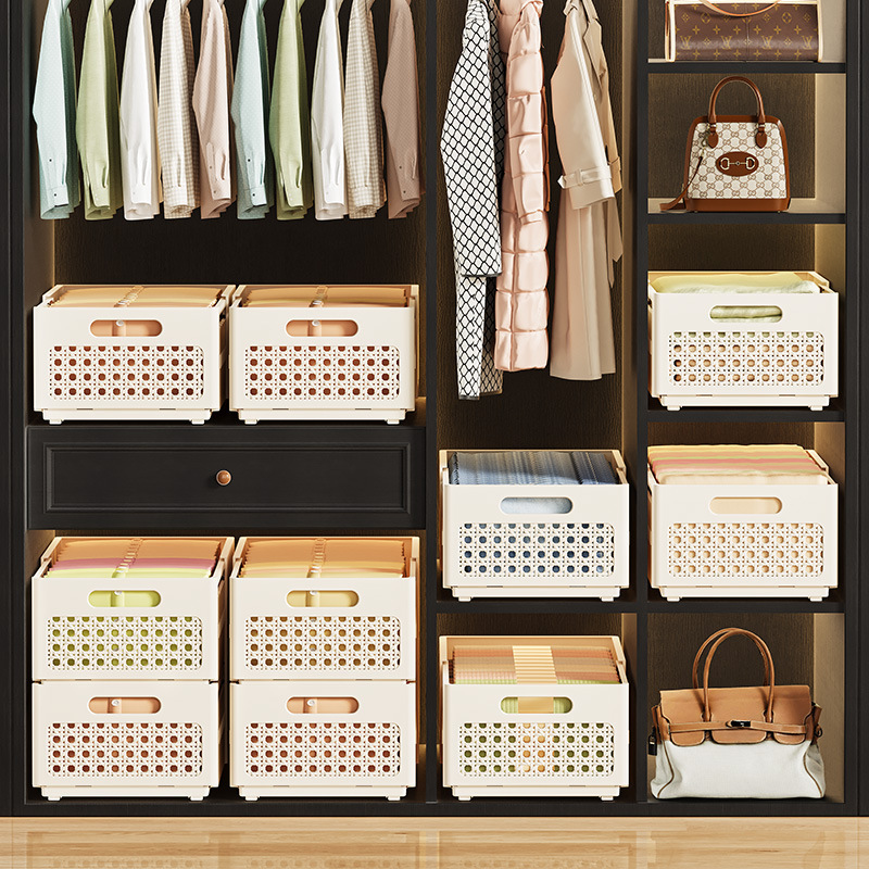 Clothes Storage Box Expandable Wardrobe Clothes Organiser Layered Plastic Assembled Storage Organizer Underwear Boxes
