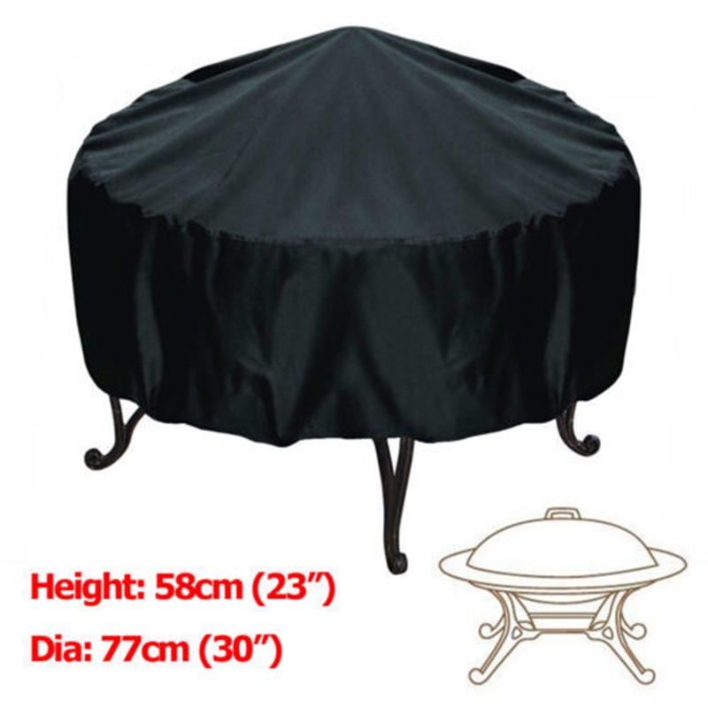 BBQ Grill Cover Outdoor Garden Small Round Table Cover Rainproof Dustproof Anti-UV Furniture Cover