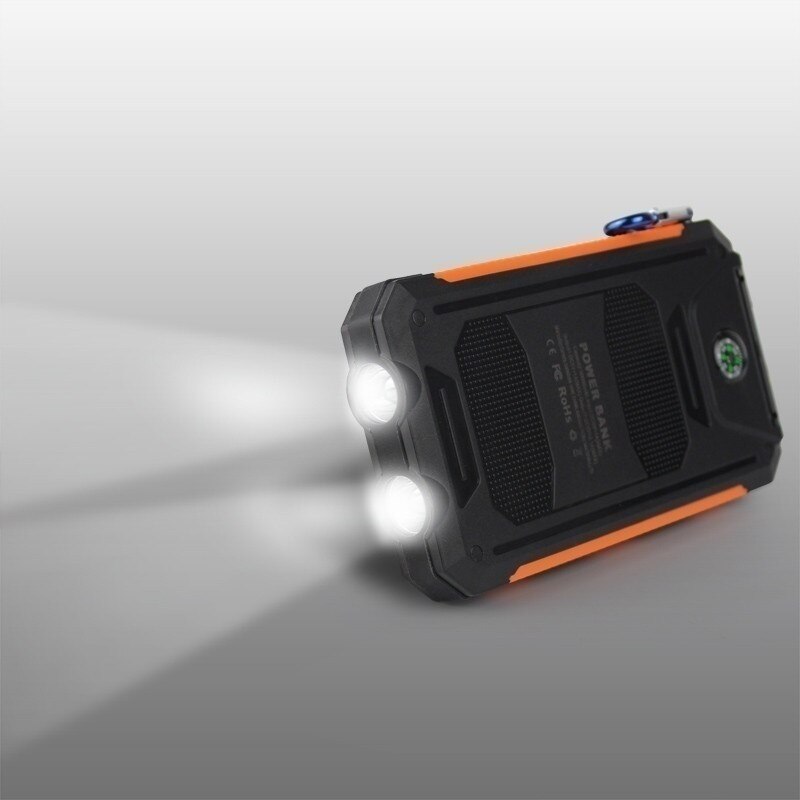 30000mAh Solar Power Bank Dual USB with SOS LED Charger Travel Waterproof External Battery for Iphone Samsung Xiaomi Powerbank