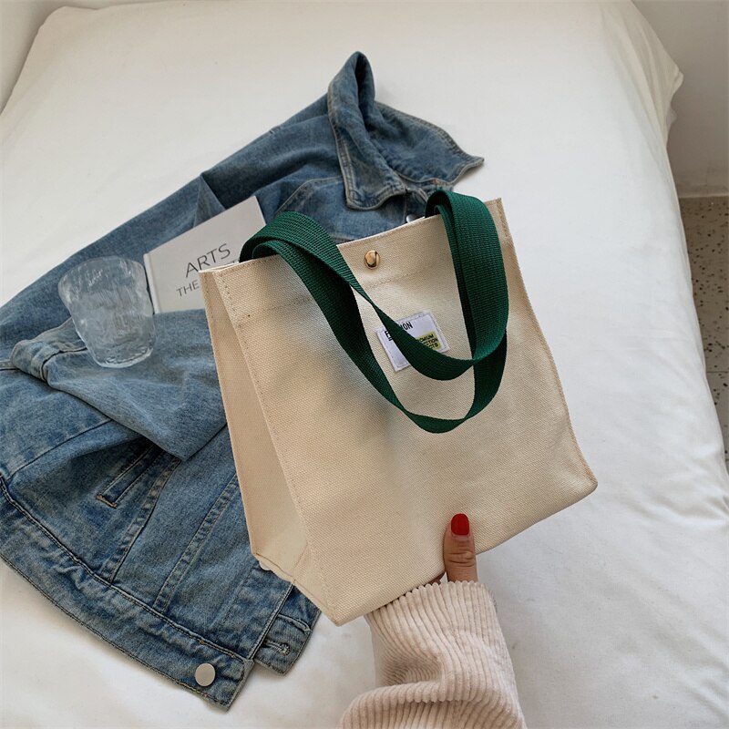 Portemonnees En Handtassen Voor Vrouwen Grote Capaciteit School Book Tassen Tiener Meisjes Winkelen Tote Dames Canvas Schoudertas 2022: milky White