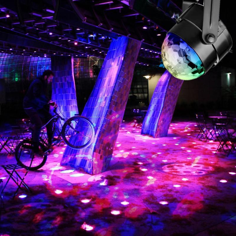 Led Podium Verlichting Voor Kerst Bruiloft Geluid Feestverlichting Sound Activated Roterende Disco Ball Dj Party Verlichting 3W 3LED rgb