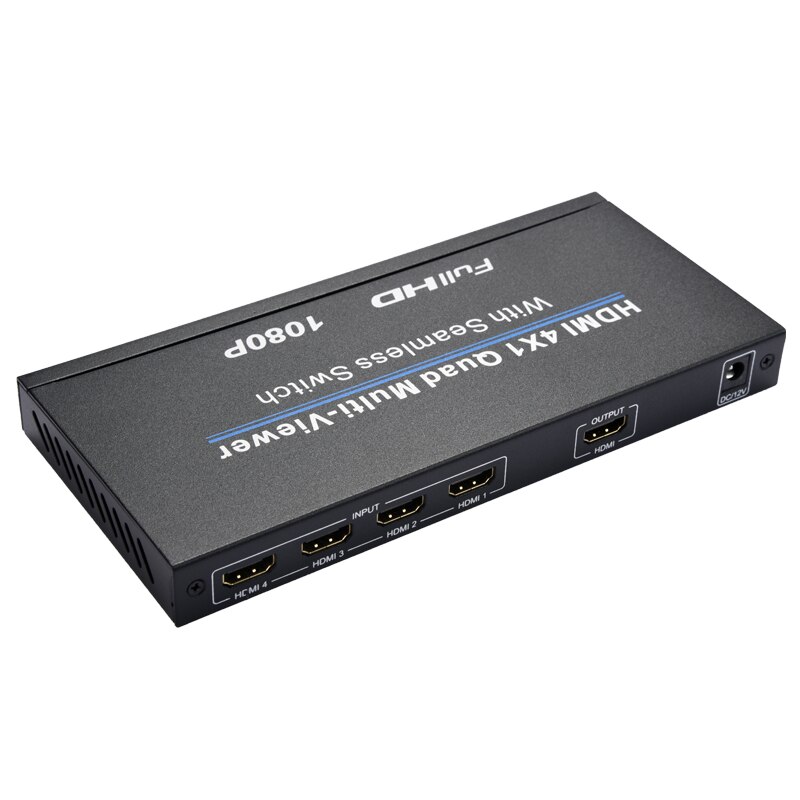 4X1 Multi-Viewe HDMI Quad Sn Real Time Multiviewer with HDMI Seamless Switcher Function Full 3D 1080P Switcher for PC(EU Plu