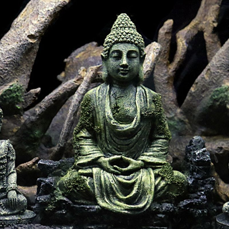 Harpiks gammel efterligning buddha statue ruiner akvarium ornament akvarium dekor