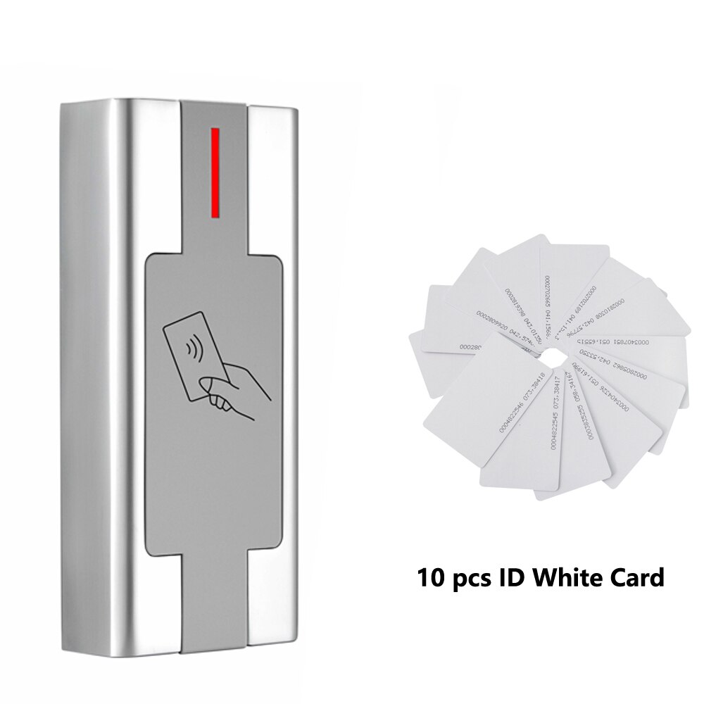 IP67 Waterproof Standalone RFID Metal Access Control Reader 2000 User Proximity RFID 125khz Card Reader Access Control System: H2EM AC 10 card