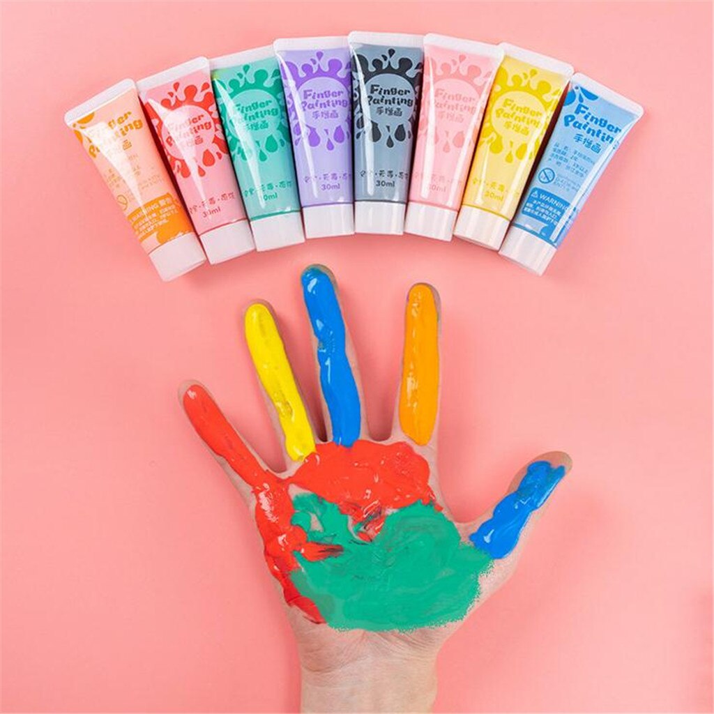 Washable Watercolor Paints Children's Finger Paints Graffiti Painting 8 Colors Art Set 180ml Drawing Art Supplies